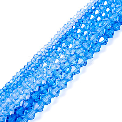12 Strands 3 Styles Gradient Color Baking Paint Glass Bead Strands DGLA-TA0001-21A-1