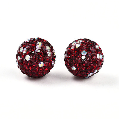 Polymer Clay Pave Rhinestone Beads RB-T018-01E-1