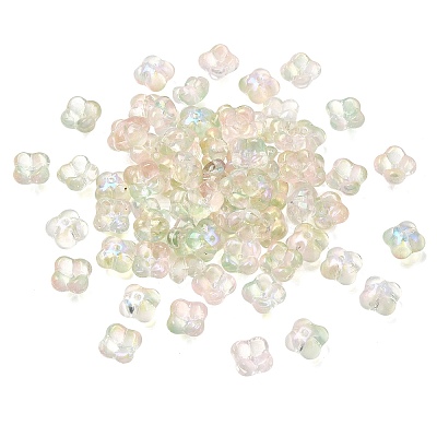 Electroplate Transparent Glass Beads GLAA-A045-03A-1