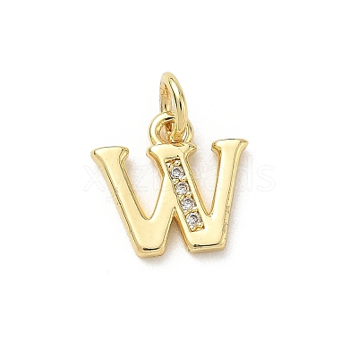 Brass Micro Pave Cubic Zirconia Charms KK-I382-03G-W-1
