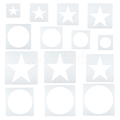 14Pcs Square PET Hollow Out Drawing Painting Stencils DIY-WH0308-410C-1