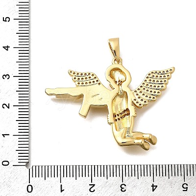 Brass Micro Pave Cubic Zirconia Pendants KK-Z125-01G-1