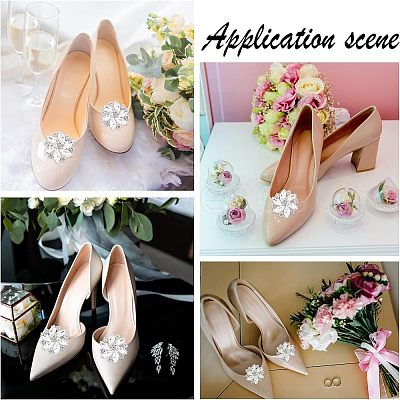 Alloy Rhinestone Shoe Clip Findings FIND-FG0001-02P-1