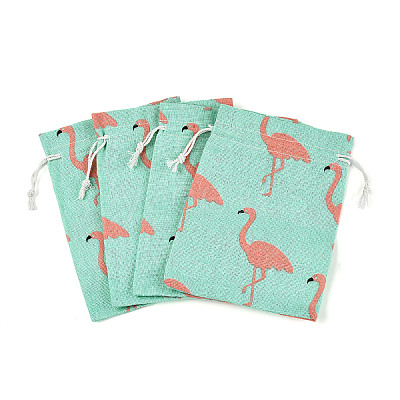 Polycotton(Polyester Cotton) Packing Pouches Drawstring Bags ABAG-T007-02E-1