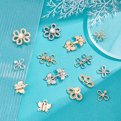24 Sets 6 Style Alloy Snap Lock Clasps FIND-PH0005-36-1