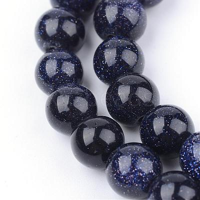 Synthetic Blue Goldstone Beads Strands G-Q462-6mm-28-1