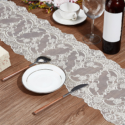 Polyester Lace Table Runners AJEW-WH0248-533A-1