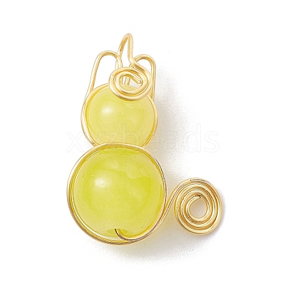 Imitation Jade Glass Beads Pendants PALLOY-JF02480-1