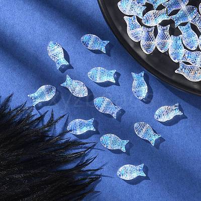 35Pcs Transparent Spray Painted Glass Beads GLAA-YW0001-69A-1