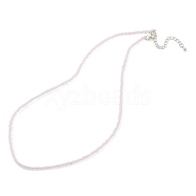 Natural Rose Quartz Beaded Necklaces NJEW-K114-A-A01-1
