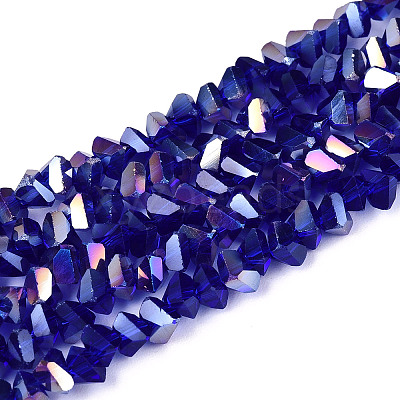 Electroplate Transparent Glass Beads Strands GLAA-N021-4mm-02-1
