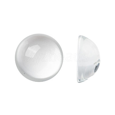 Transparent Half Round Glass Cabochons LS-X-GGLA-R027-30mm-1