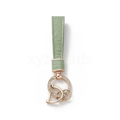 Microfiber & Zinc Alloy & Crystal Rhinestone Keychain KEYC-G062-01E-1