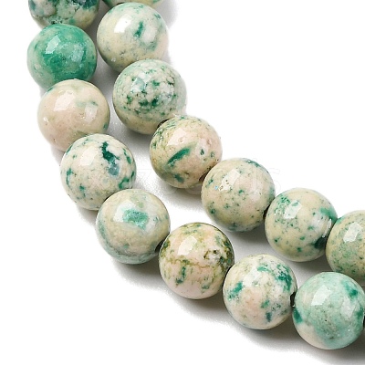 Natural Dyed Marble Beads Strands G-P593-6mm-01-1