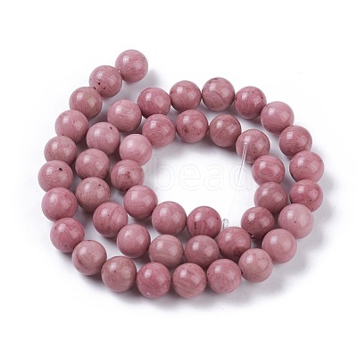 Natural Rhodonite Bead Strands G-L417-08-8mm-1