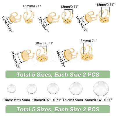 DIY Flat Round Blank Dome Ring Making Kit DIY-UN0004-01-1