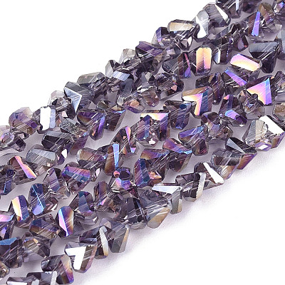 Electroplate Transparent Glass Beads Strands GLAA-N021-4mm-M-1