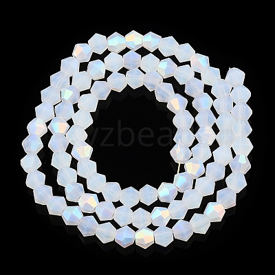 Imitation Jade Bicone Frosted Glass Bead Strands LS-EGLA-A039-J2mm-MB05-1