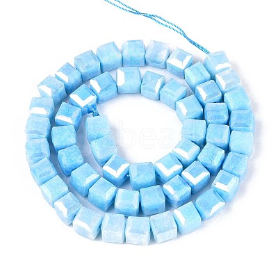 Anti-Tarnish Electroplate Glass Beads Strands GLAA-T025-8mm-10D-1