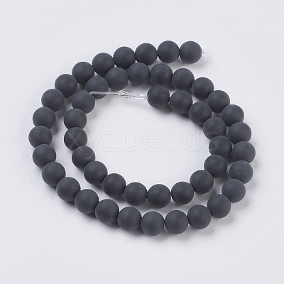 Black Agate Gemstone Beads Strands G-G447-4A-1