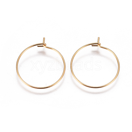 304 Stainless Steel Hoop Earrings Findings STAS-F227-54C-G-1