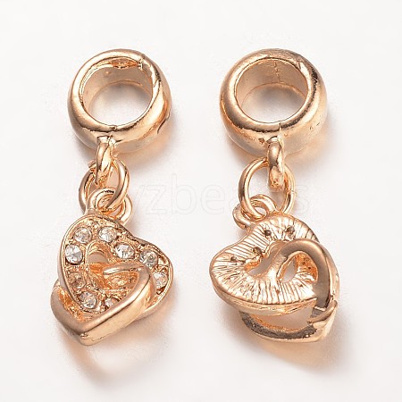 Alloy European Rhinestone Dangle Charms X-ALRI-K042-02G-1