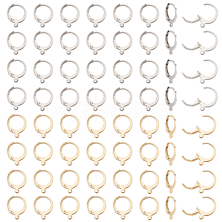  120Pcs 2 Style 304 Stainless Steel Leverback Earring Findings STAS-NB0001-54-1