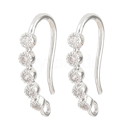 Brass Rhinestone Earring Hooks KK-C261-01A-P-1