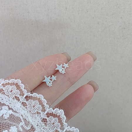 2 Pairs Alloy Stud Earrings for Women EJEW-FS0001-27B-1