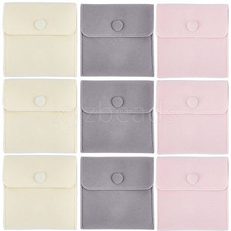CRASPIRE 3 Colors Square Velvet Jewelry Bags TP-CP0001-03A-1