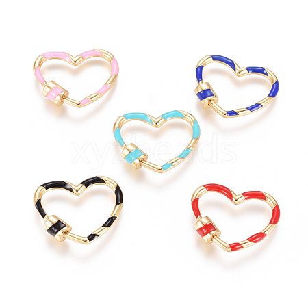 Golden Plated Brass Screw Carabiner Lock Charms KK-L197-01-1