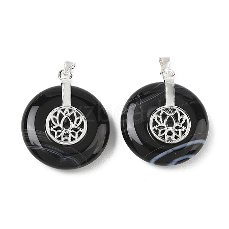 Natural Black Agate(Dyed & Heated) Pendants GG-CBAF4FB-02S-B01-1