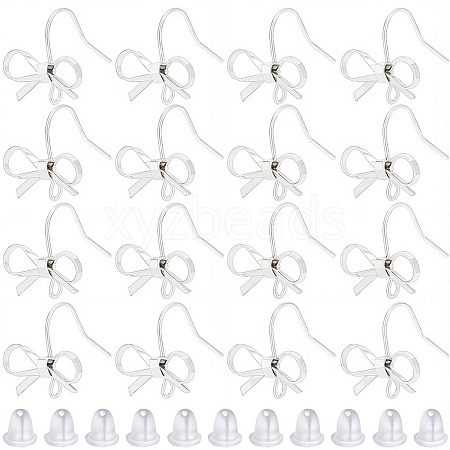 28Pcs Bowknot Shape Brass Earring Hook DIY-SP0001-06P-1
