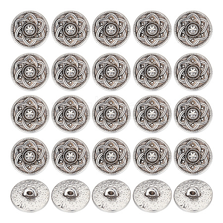 GOMAKERER 30Pcs Zinc Alloy Shank Buttons BUTT-GO0001-01-1