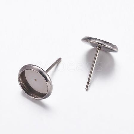 Tarnish Resistant 304 Stainless Steel Stud Earrings Findings STAS-K146-019-6mm-1