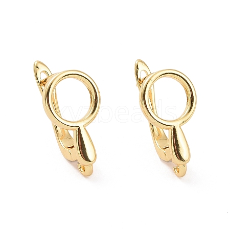 Brass Hoop Earring Findings with Latch Back Closure LS-KK-D086-11G-1