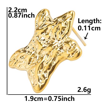 Stylish Irregular Star 304 Stainless Steel Stud Earrings for Women YH2174-4-1