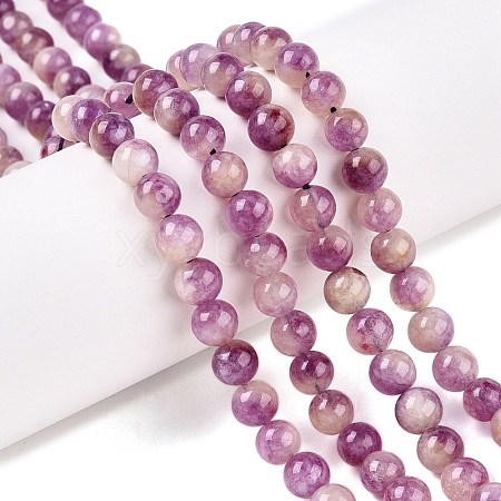 Dyed Natural White Jade Beads Strands G-T138-6mm-210-7-1