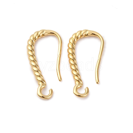 Brass Clear Cubic Zirconia Earring Hooks KK-L242-26G-1