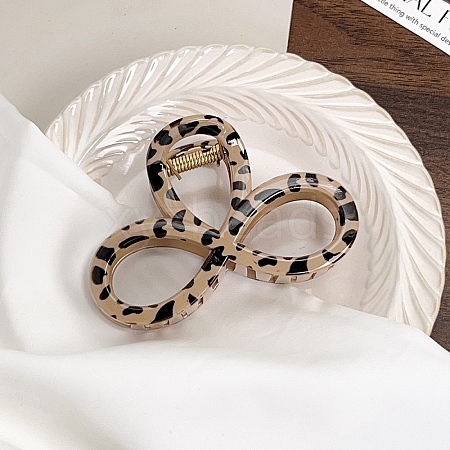 Leopard Print Plastic Claw Hair Clips PW-WG8102A-03-1