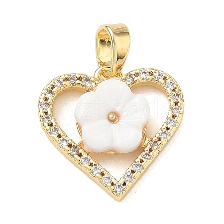 Brass Micro Pave Clear Cubic Zirconia Pendants RE-CBAB606-01G-1