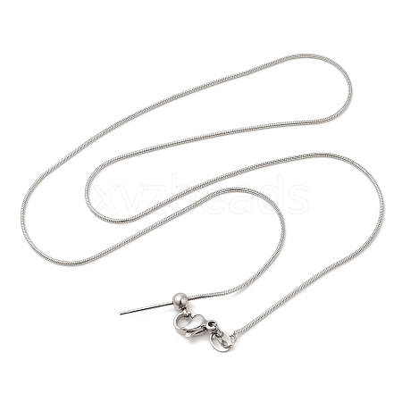 Non-Tarnish 304 Stainless Steel Snake Chain Necklace for Women NJEW-G104-01P-1