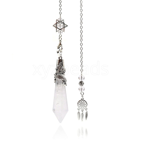 Natural Quartz Crystal Cone Dowsing Pendulum Big Pendants PW-WG69083-03-1