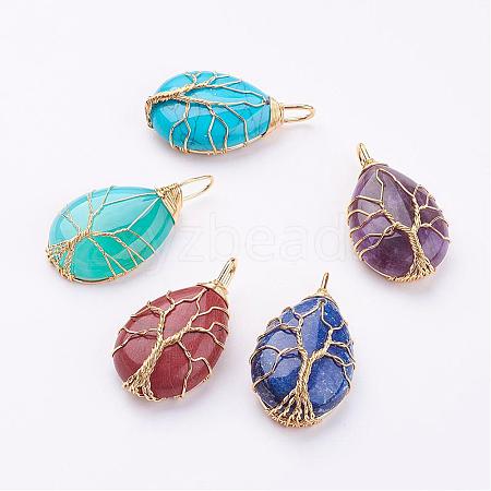 Mixed Stone Pendants G-P269-M-G-1