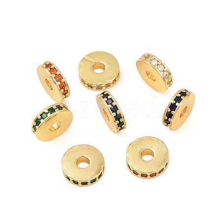 Brass Micro Pave Cubic Zirconia Beads KK-H533-01G-04-1