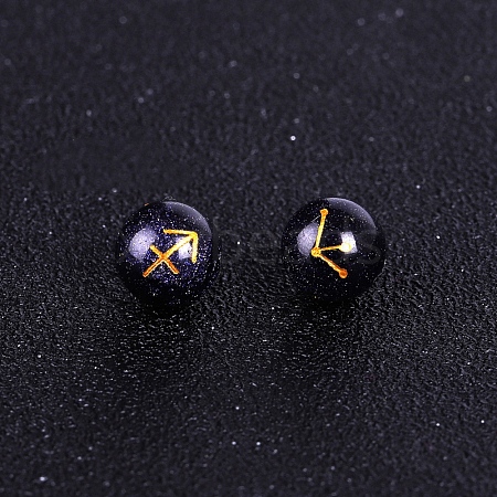 Synthetic Blue Goldstone Carved Constellation Beads PW-WG92554-09-1