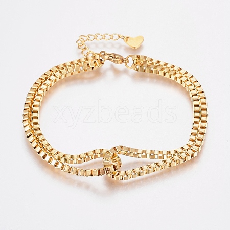 304 Stainless Steel Box Chain Bracelets BJEW-I243-02G-1