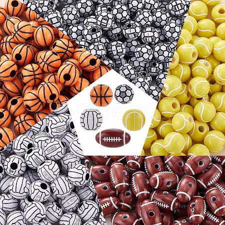 500Pcs 5 Style Craft Style Acrylic Beads FIND-SZ0005-81-1