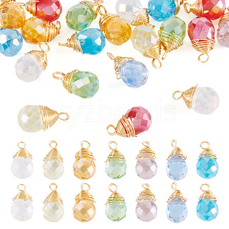 20Pcs Glass Pendants PALLOY-TA00240-1