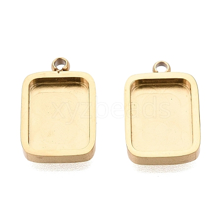 304 Stainless Steel Pendant Cabochon Component STAS-Q113-19B-G-1